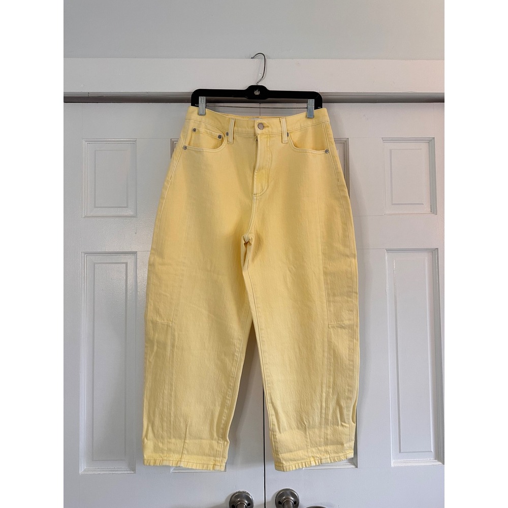 Pistola Womens High Rise Barrel Leg Jeans Butter Yellow P00016005HQ Size 8